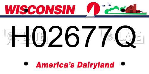 H02677Q Wisconsin License Plate