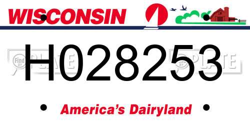 H028253 Wisconsin License Plate