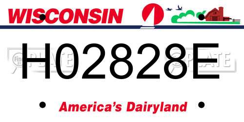 H02828E Wisconsin License Plate