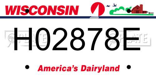 H02878E Wisconsin License Plate