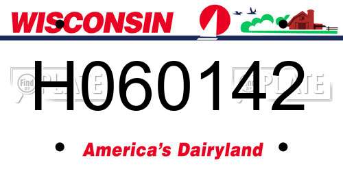 H060142 Wisconsin License Plate