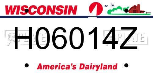 H06014Z Wisconsin License Plate