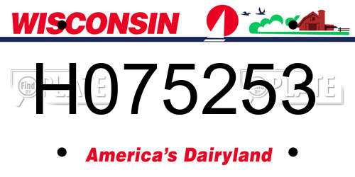 H075253 Wisconsin License Plate