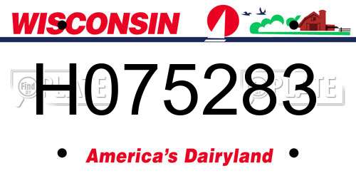 H075283 Wisconsin License Plate