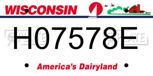 H07578E Wisconsin License Plate