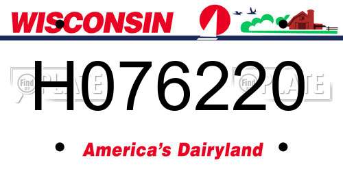 H076220 Wisconsin License Plate