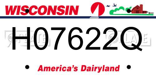 H07622Q Wisconsin License Plate