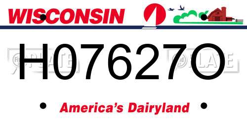 H07627O Wisconsin License Plate