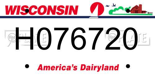H076720 Wisconsin License Plate