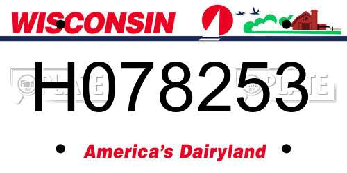 H078253 Wisconsin License Plate