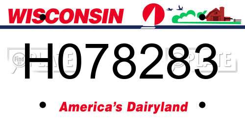 H078283 Wisconsin License Plate