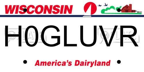 H0GLUVR Wisconsin License Plate