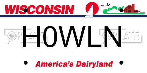 H0WLN Wisconsin License Plate