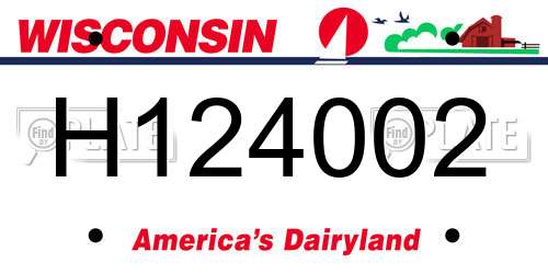 H124002 Wisconsin License Plate