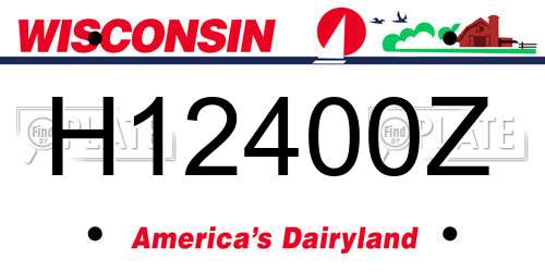 H12400Z Wisconsin License Plate