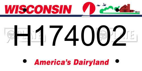 H174002 Wisconsin License Plate