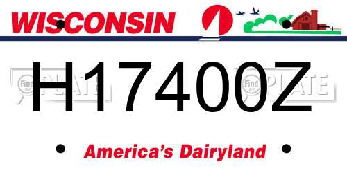 H17400Z Wisconsin License Plate