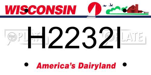 H2232I Wisconsin License Plate