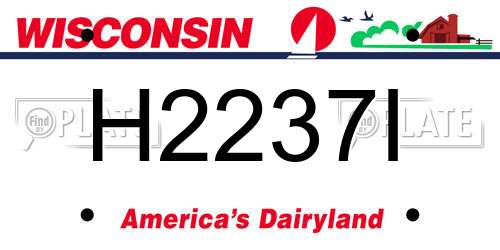 H2237I Wisconsin License Plate