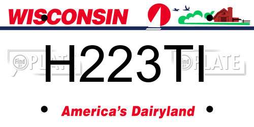 H223TI Wisconsin License Plate