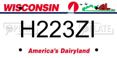 H223ZI Wisconsin License Plate