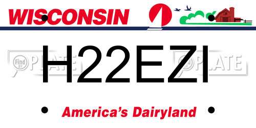 H22EZI Wisconsin License Plate