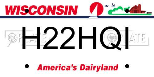 H22HQI Wisconsin License Plate
