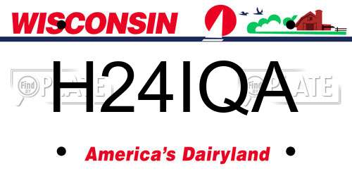 H24IQA Wisconsin License Plate