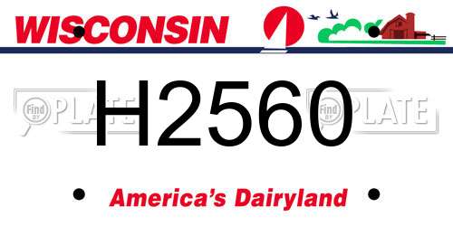 H2560 Wisconsin License Plate