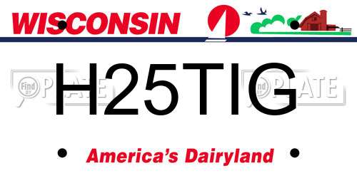 H25TIG Wisconsin License Plate