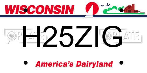 H25ZIG Wisconsin License Plate