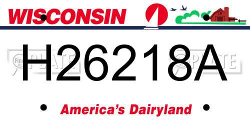 H26218A Wisconsin License Plate