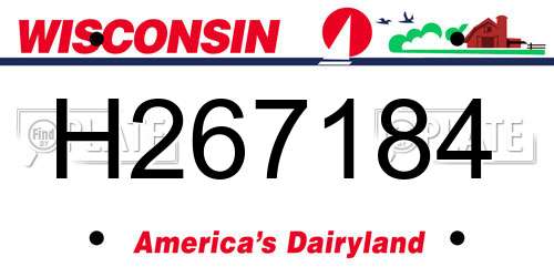H267184 Wisconsin License Plate