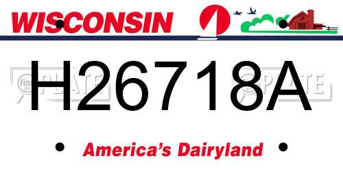H26718A Wisconsin License Plate