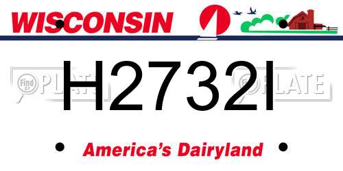 H2732I Wisconsin License Plate