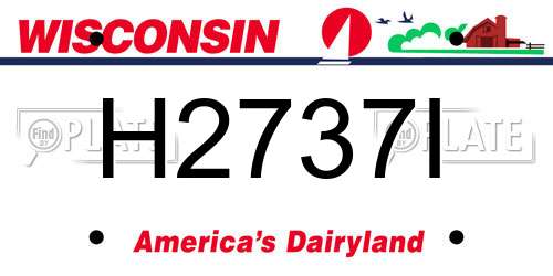 H2737I Wisconsin License Plate