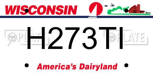 H273TI Wisconsin License Plate