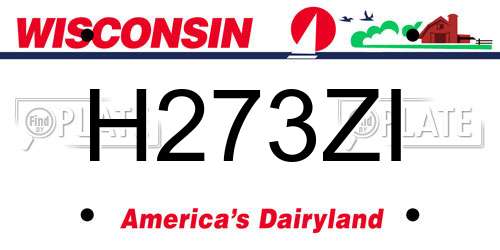 H273ZI Wisconsin License Plate