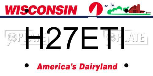 H27ETI Wisconsin License Plate