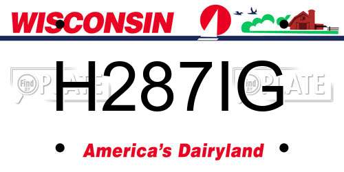 H287IG Wisconsin License Plate
