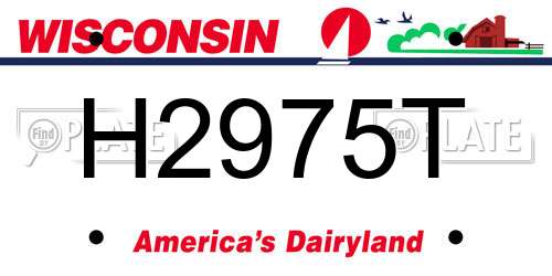 H2975T Wisconsin License Plate
