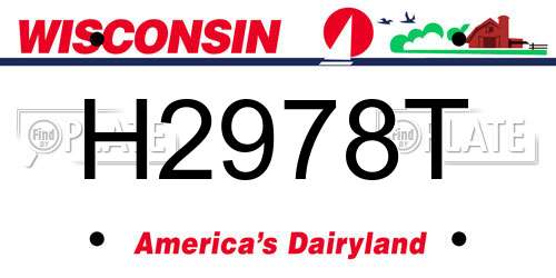 H2978T Wisconsin License Plate