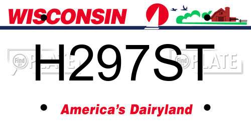 H297ST Wisconsin License Plate