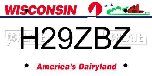 H29ZBZ Wisconsin License Plate