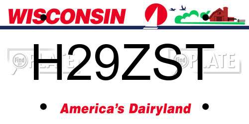 H29ZST Wisconsin License Plate