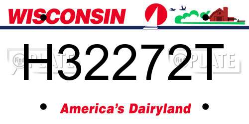 H32272T Wisconsin License Plate