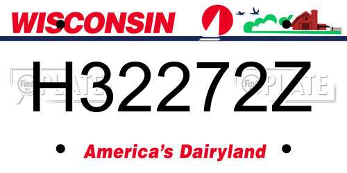 H32272Z Wisconsin License Plate