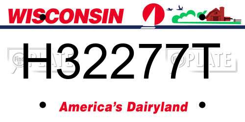 H32277T Wisconsin License Plate