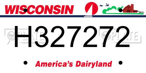 H327272 Wisconsin License Plate