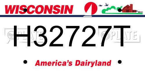 H32727T Wisconsin License Plate